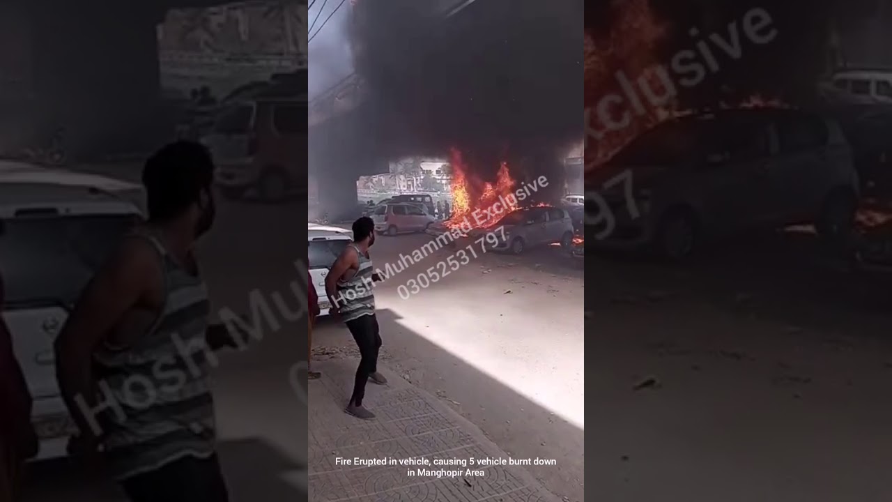 Manghopir Car Fire Incident
