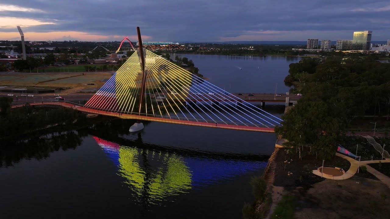 WA Day Feature Lighting Display on Boorloo Bridge