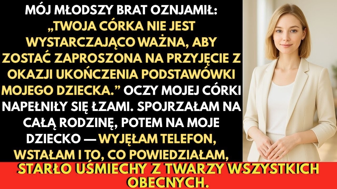 Młodszy Brat Powiedział  'Twoje Dziecko Nie Powinno Być Na Ceremonii Mojego Dziecka' — Potem