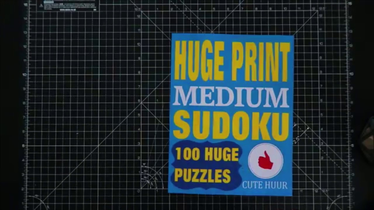 Huge Print Medium Level Sudoku Book Flip Thru Video Cute Huur - 