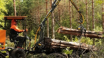 Logbullet Mini Forwarder | Forwarding pine after thinning