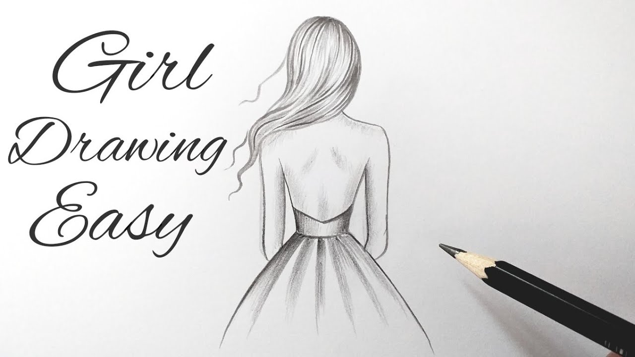 Girl from back side drawing, Easy drawings step by step, How to draw a  girl, Drawing for girls, drawing, Girl from back side drawing