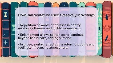 How Can Syntax Be Used Creatively In Writing? - The Prose Path