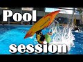 Flatwater freestyle kayaking in a pool