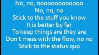 Video thumbnail of "High School Musical - Cast - Stick To The Status Quo (Lyrics)"