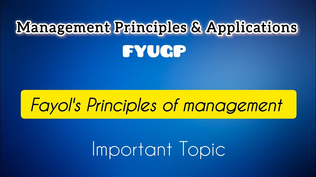 14 Principles of Management || FYUGP Important Theory 