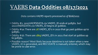 VAERS Data Problems and Analysis 08/17/2021