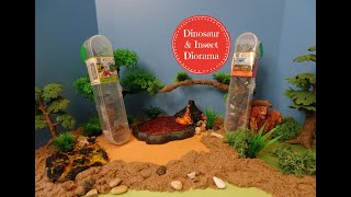 Dinosaur & Insect Diorama With Volcano- Learn Dinosaur & Insect Names