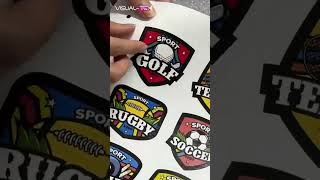 Our A3 UV Printer creates 3D embossed PU labels perfectly for team uniform badges!