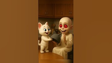 Mèo con mẹ kế bị ma đầu trọc dọa#shorts #cat #ai #meow #meo