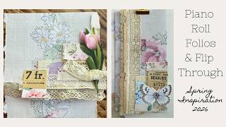 Piano Roll Little Folios & Completed Spring Inspiration Junk Journal
