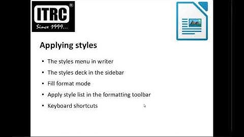 How to use styles and formatting in libre office writer