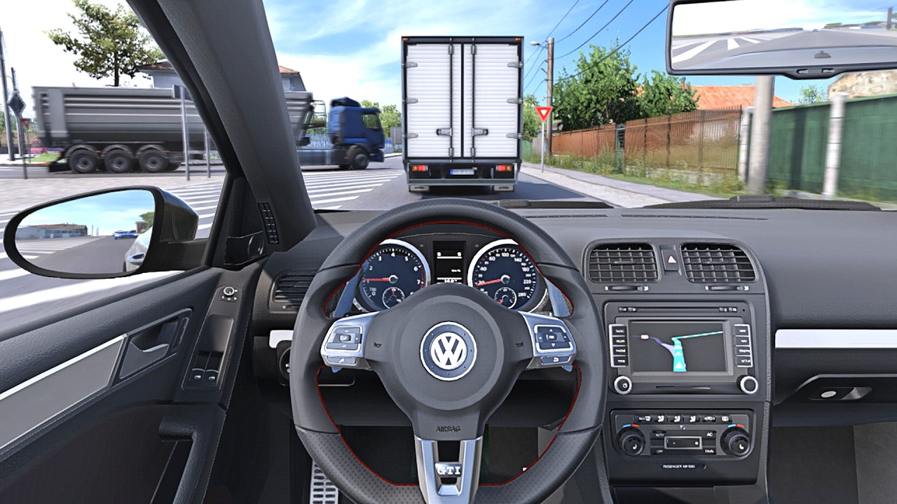 Volkswagen Golf VI GTI 2014 - Euro Truck Simulator 2 [Steering Wheel Game Play]