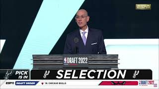 San Antonio Spurs draft jeremy sochan with the 9th pick - NBA 2022 draft