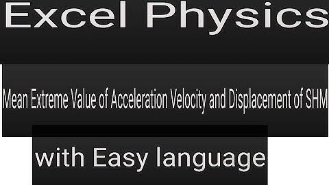 Mean extreme value of acceleration Velocity and Displacement