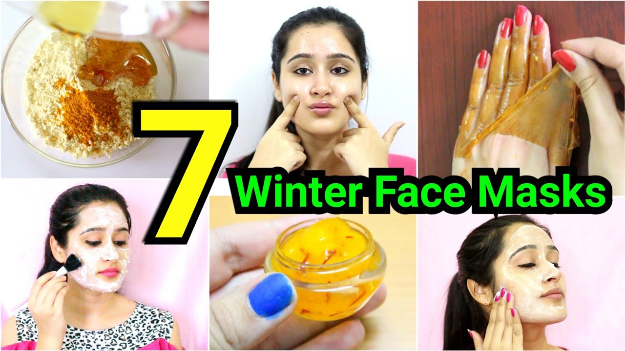 7 Winter HOMEMADE FACE-MASKS for DRY SKIN, DULL SKIN, ANTI - AGING |- of face masks - YouTube