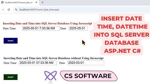 How to insert Date and Time or Datetime in Server Database using ASP.Net C#