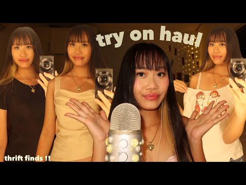 ASMR huge thrift try on haul & ramble 🧚🏻ྀི˚.༘⋆ (8 pieces for $28??!)