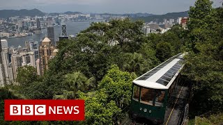 Hong Kong's Peak Tram reopens after 14 months - BBC News