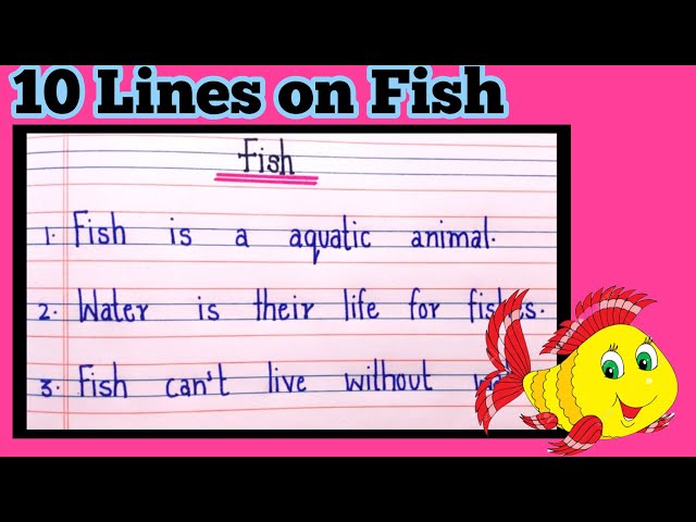 10 lines on Fish in English for kids / My Favourite animal fish / essay on  fish 