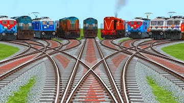 🟩9 Higher Graphics Trains Crossing At Epic Bumpy Railroad Crossing Tracks-Trains Crossing Games 