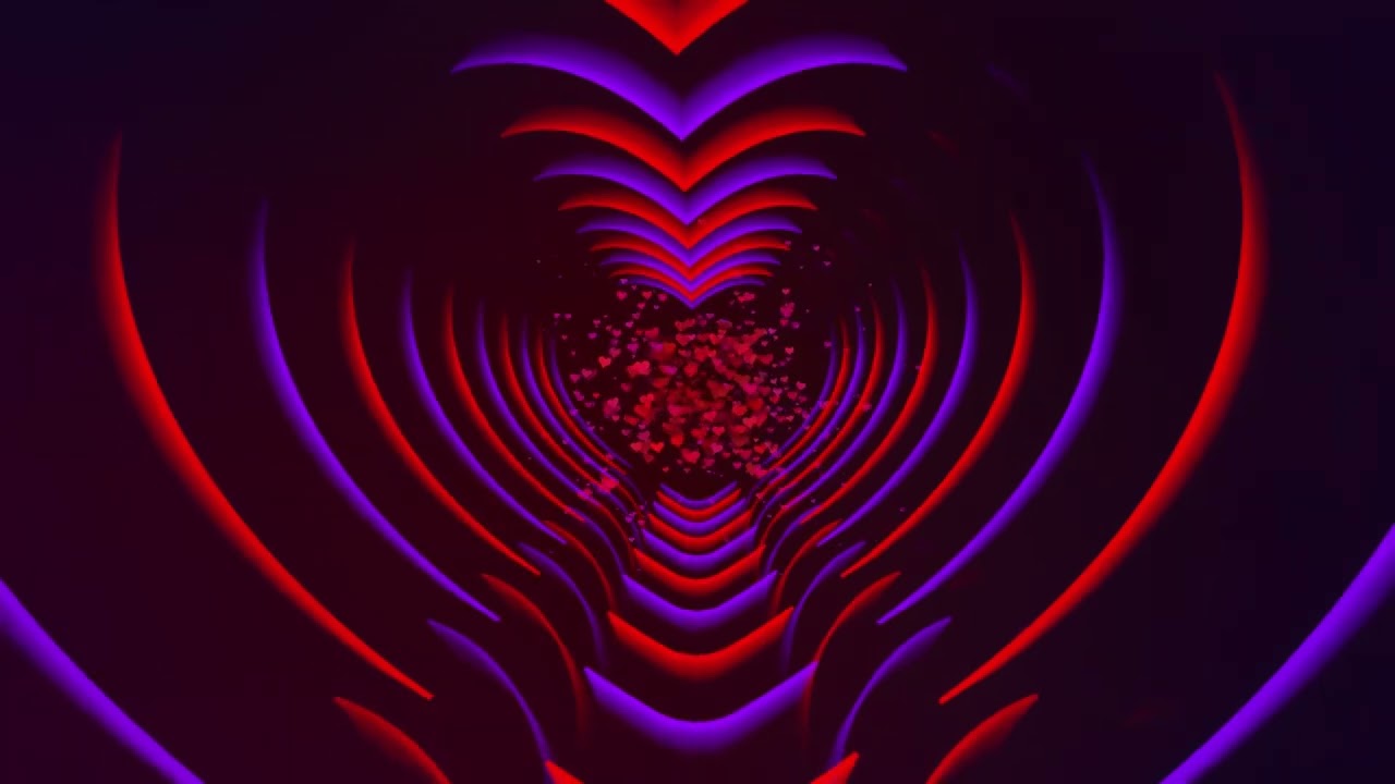 Heart tunnel animated Looped Screensaver - YouTube