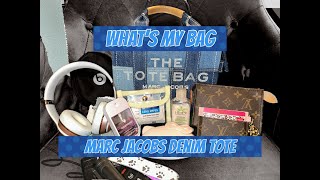 WHAT'S IN MY BAG - MARC JACOBS SMALL DENIM TOTE BAG