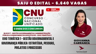 CNU - Eixo Temátco 1 - Bloco 7 - Gestão Governametal e Governança Pública - Concurso
