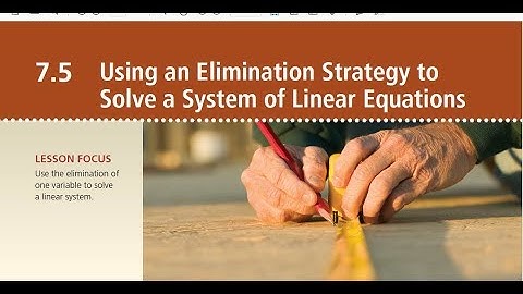 FM 10 7.5 Elimination Strategy for Solving Linear Equations