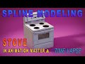 Spline modeling a Stove in Animation:Master (timelapse)