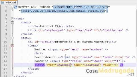 Tutorial XHTML y CSS - 55 - CheckBox y Radio Button