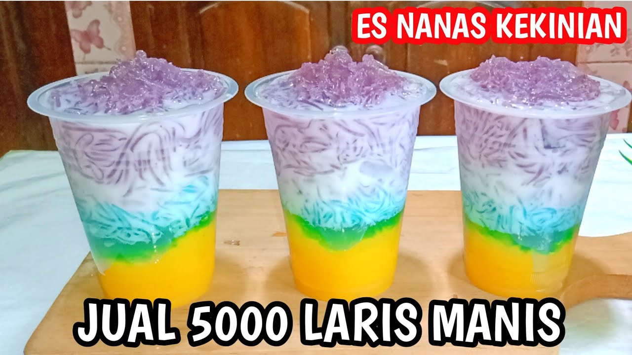 MINUMAN KEKINIAN 2021//ES NANAS JELY SERUT PELANGI JUAL 5000//MODAL ...