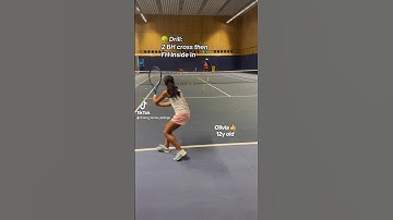 Top UK junior tennis girl - Olivia 12y old - backhand & forehand drill