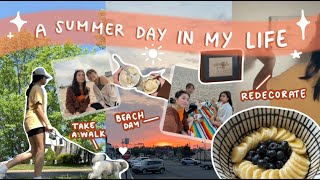 A SUMMER DAY IN MY LIFE 🌸🌴🌤️: house chores, room decorating, beach day, etc.