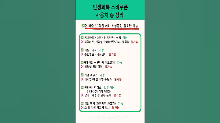 민생지원금 민생회복 소비쿠폰 사용처 총정리!! #민생지원금 #민생회복소비쿠폰 #이슈 #소상공인