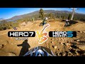 Comparing 2 Helmet Cam Setups in the Bike Park | GoPro HERO 7 Black VS HERO 5 Session