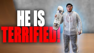 CAN A BUBBLE WRAP SUIT HELP WITH HIS FIRST KICKFLIP?!