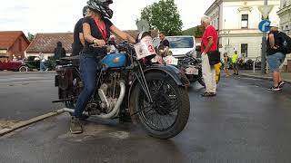 Vintage retro Moto Schüttoff, OD SS 50 (MAG 500 OHV) , MotoConfort start and run......w.nice girl!