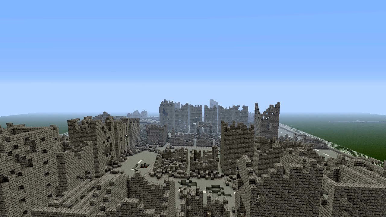 Майнкрафт карта разрушенный город