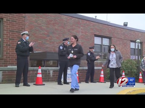 Heroes thanking heroes Woonsocket first responders show support for health care workers