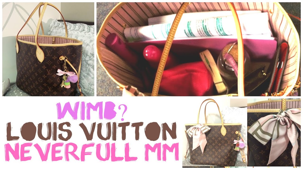 What&#39;s in my NEVERFULL MM? | REVIEW | Monogram Rose Ballerine - YouTube