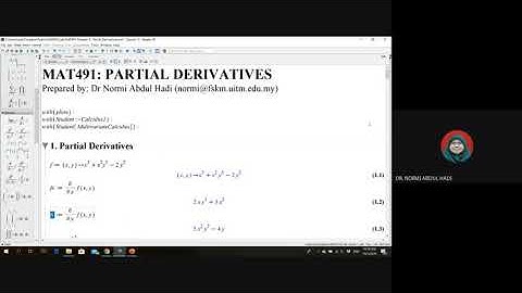 Calculus with Maple - Partial Derivatives