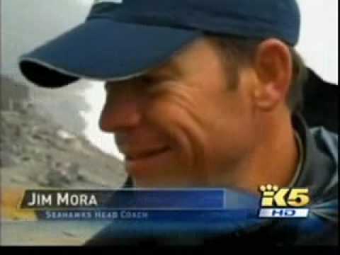 KING 5's Paul Silvi interviews Seahawks coach Jim Mora on Mount Rainier