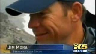 KING 5's Paul Silvi interviews Seahawks coach Jim Mora on Mount Rainier