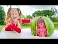 Nastya and watermelon with a fictional story for kids