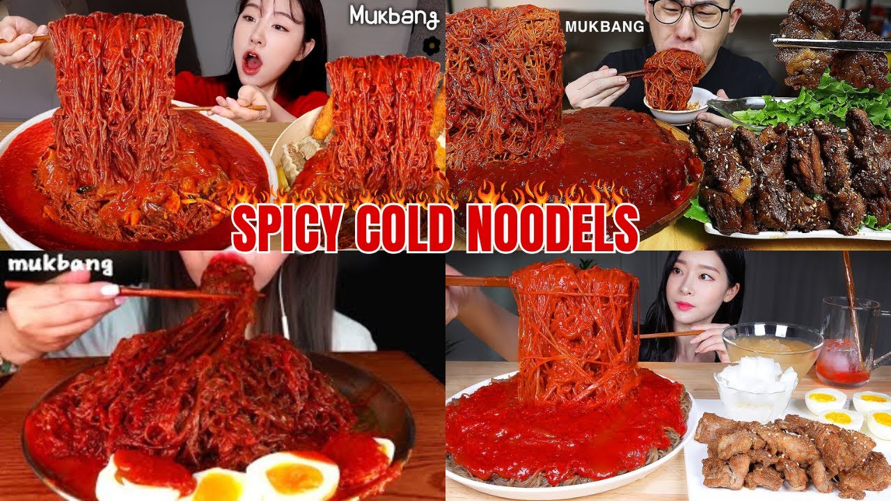 SPICY COLD NOODLES VS MUKBANGERS!🍜🥵 ||  Can Mukbangers Handle the HEAT?🍜🔥