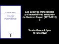 Los Ensayos materialistas y el materialismo ensayado de Gustavo Bueno (1972-2016) 2 - Tomás García