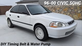 How To Replace Timing Belt & Water Pump on Honda Civic Sohc 9600