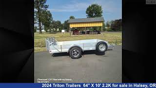 Sports Performance Magnificent 2024 Triton Trailers  Utility Trailer For Sale in Halsey, OR