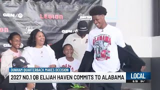 Dunham's Elijah Haven, No. 1 QB in 2027, commits to Alabama